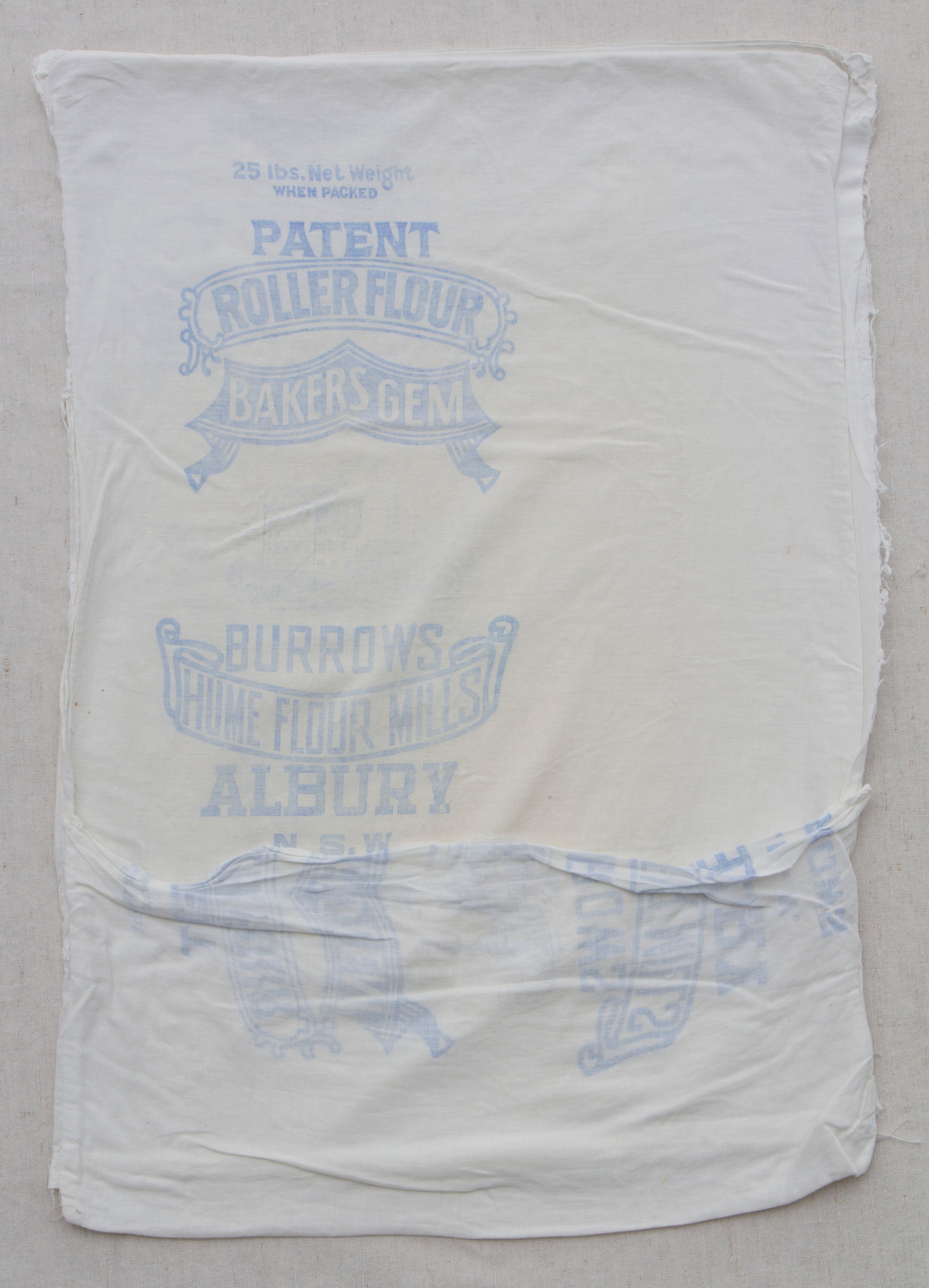 Pillowcase made from an Albury flour mill bag