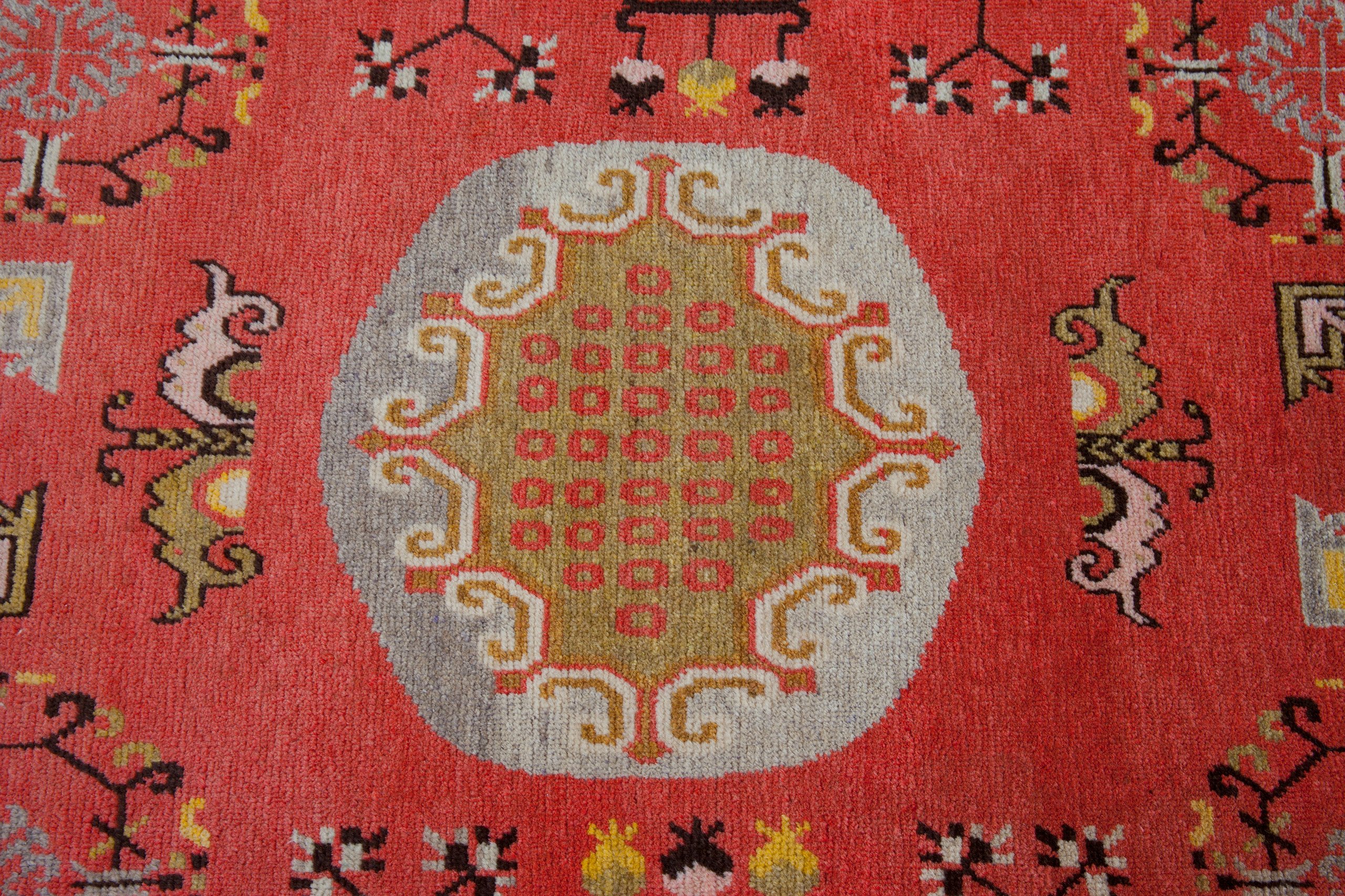 Knotted pile rug from Khotan