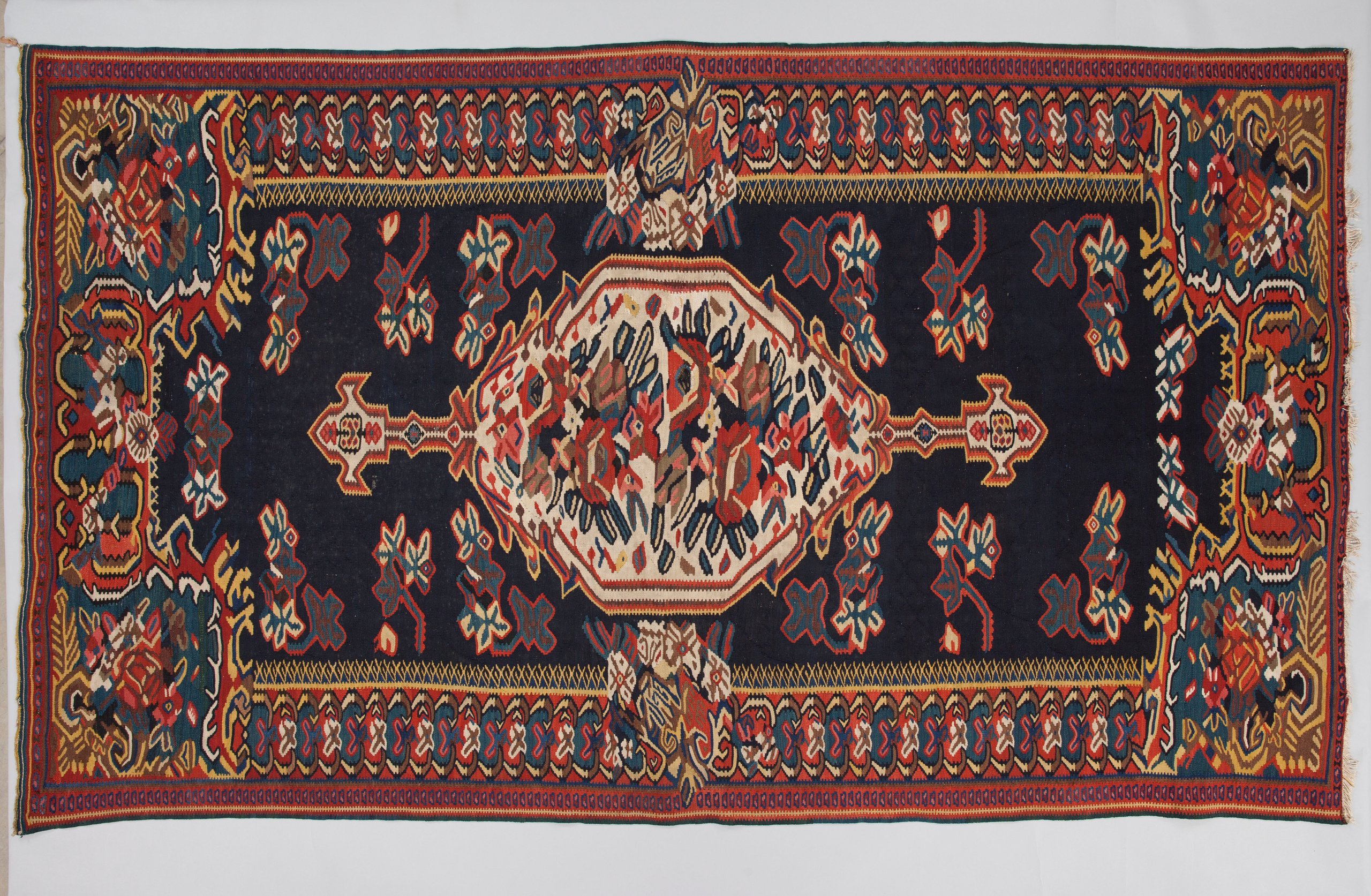 Bijar kilim from Kurdistan, Iran, mid 1900s