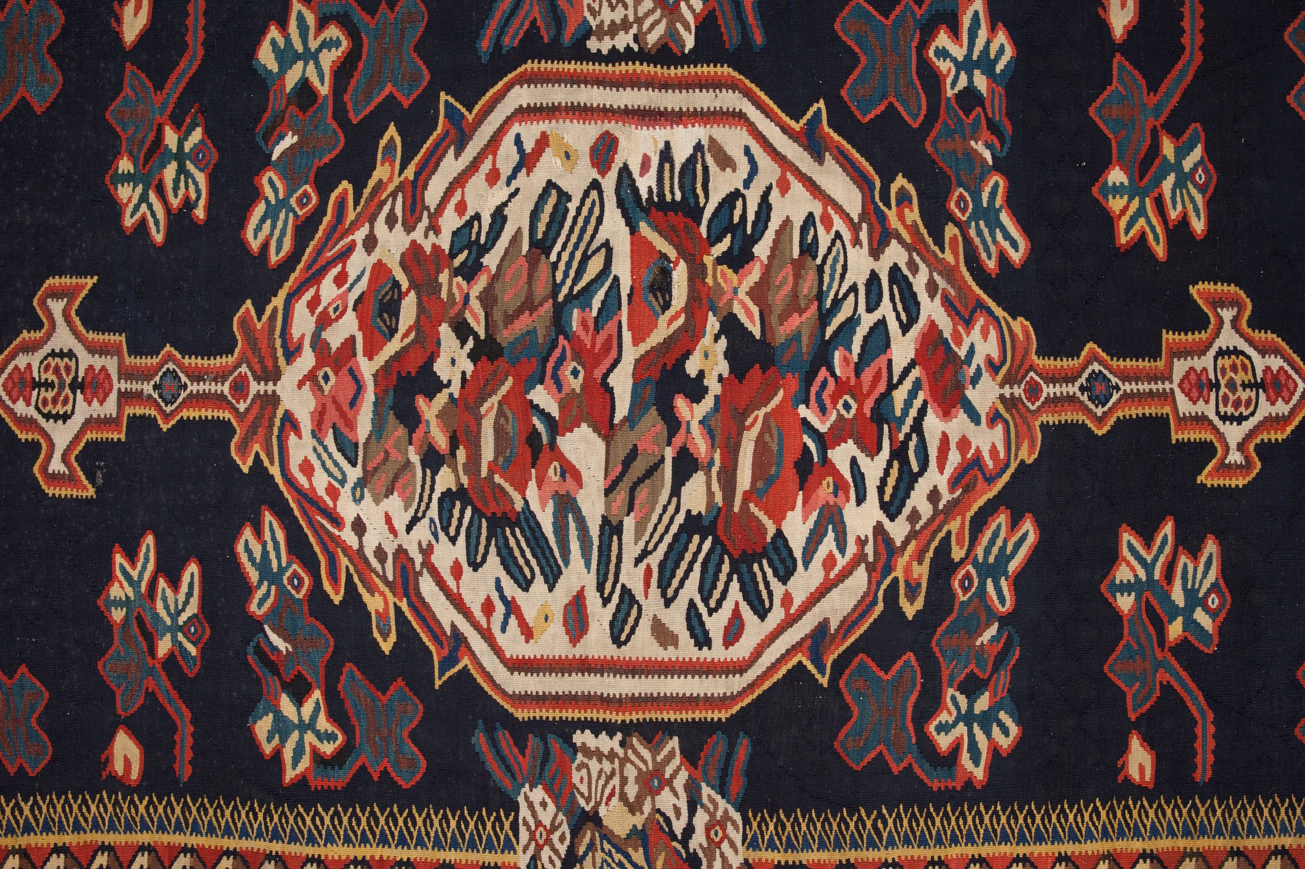 Bijar kilim from Kurdistan, Iran, mid 1900s