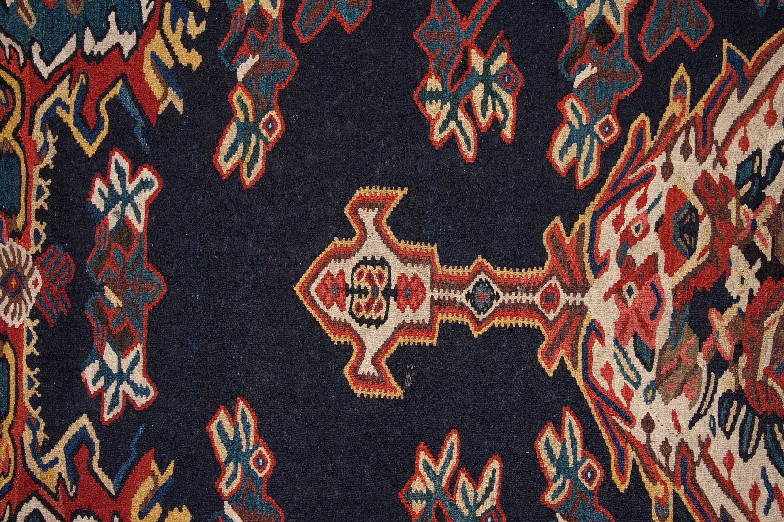 Bijar kilim from Kurdistan, Iran, mid 1900s