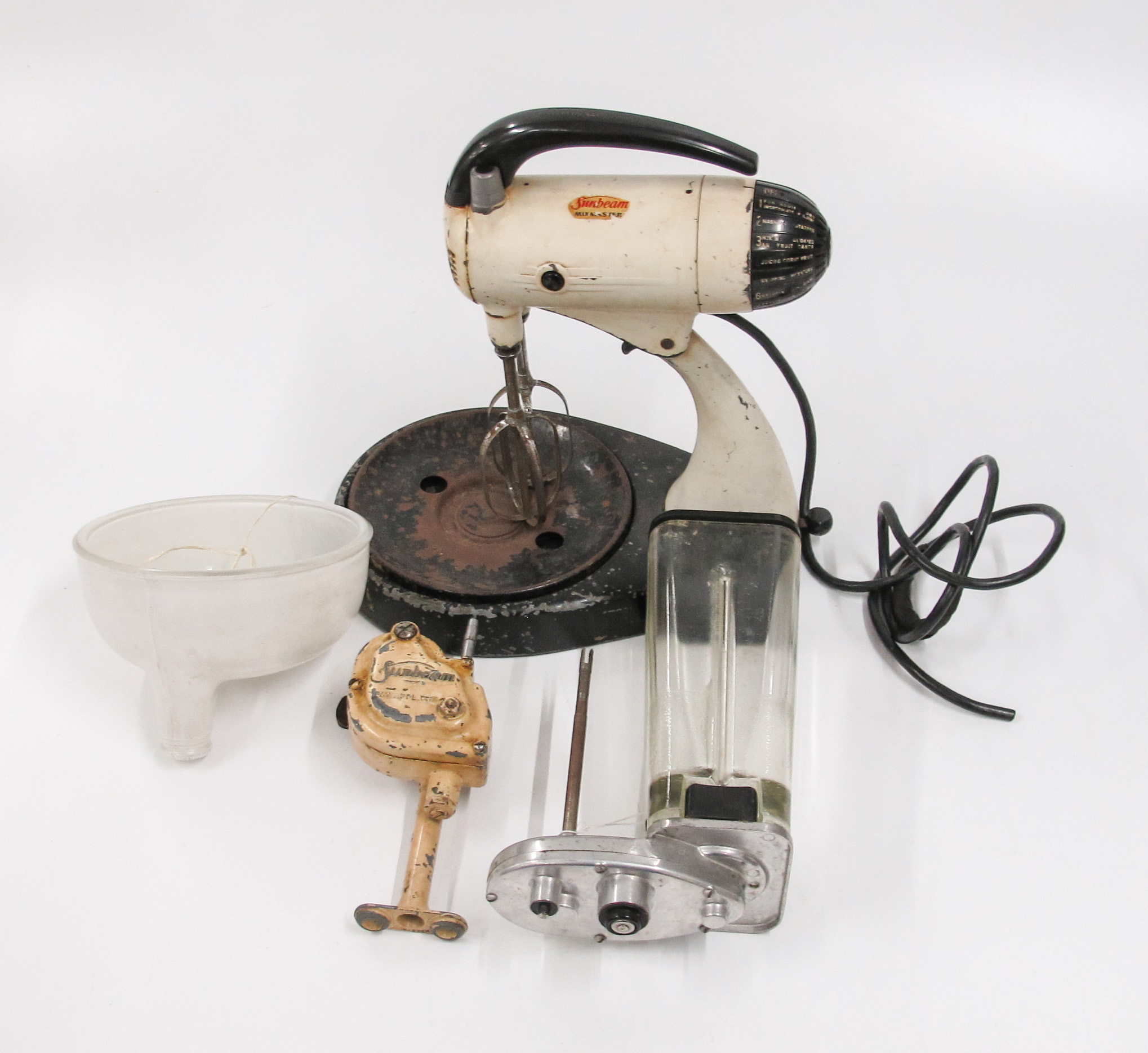 1950s Sunbeam Mixmaster Model 9B and attachments made by Cooper Engineering