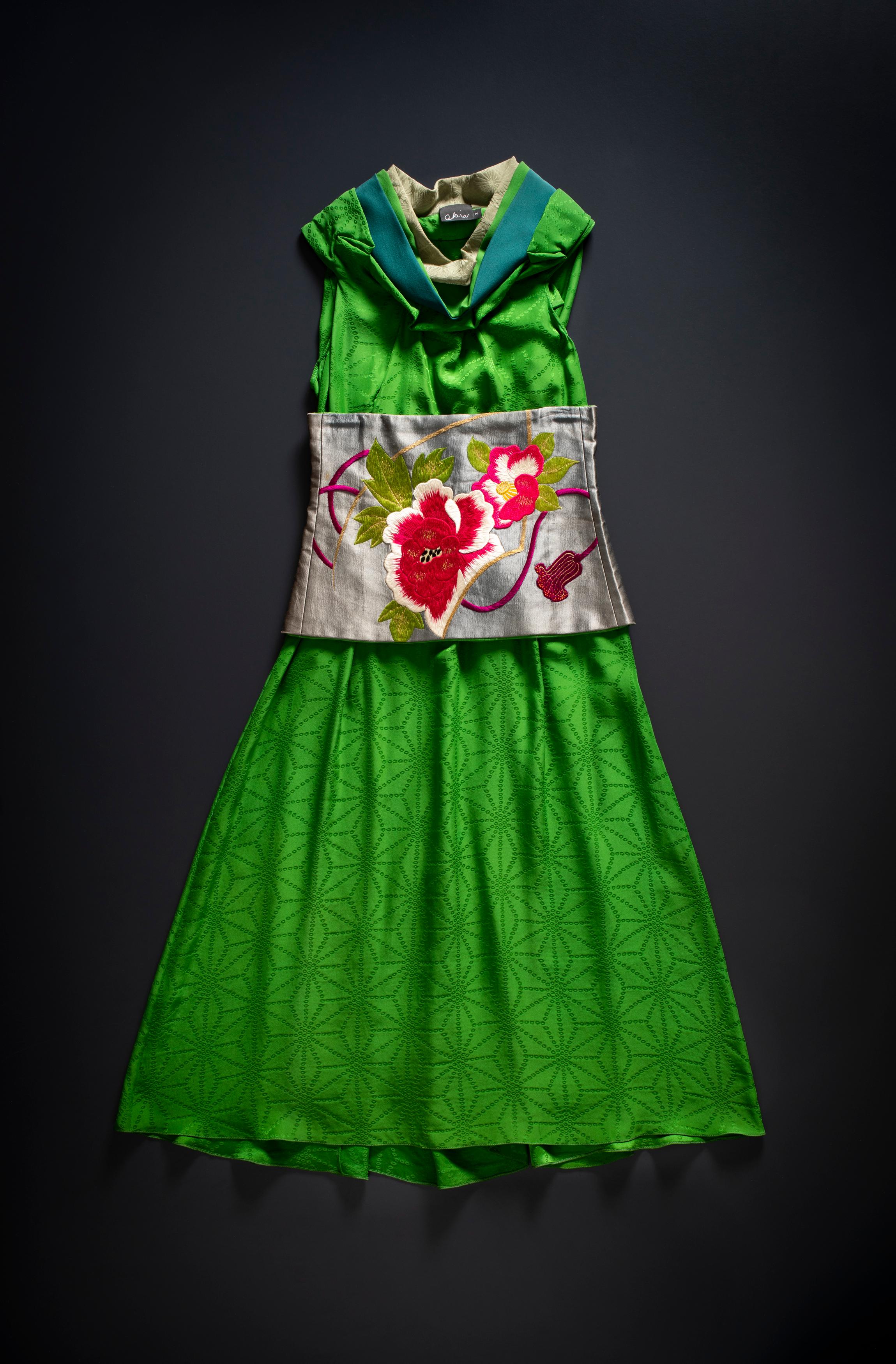 Powerhouse Collection - Petal neck dress with embroidered obi bodice by  Akira Isogawa