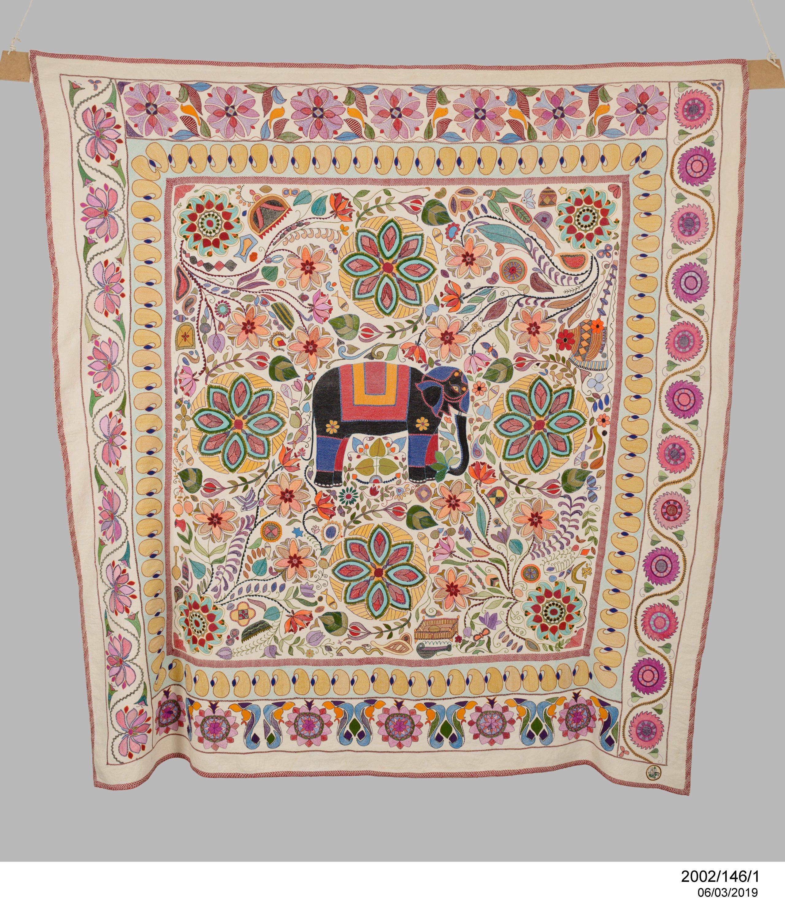 Nakshi kantha or embroidered quilt, Bangladesh