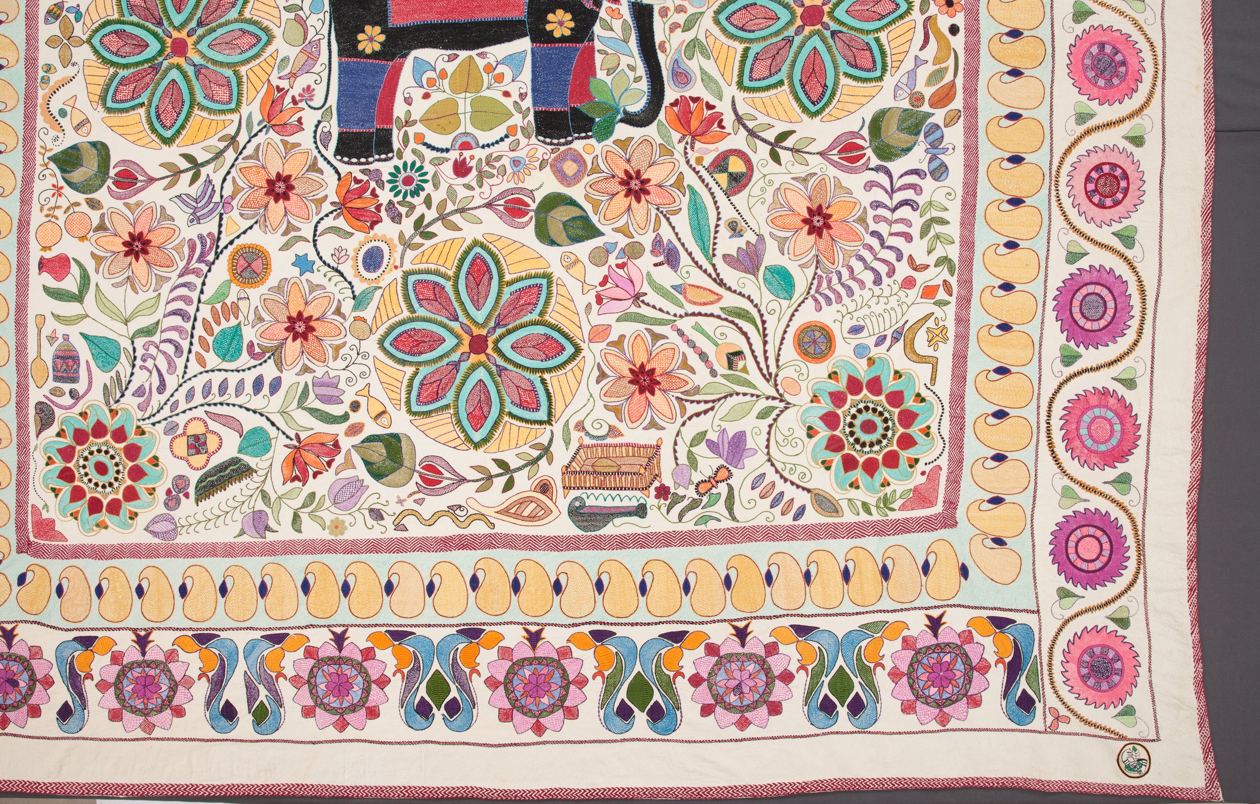 Nakshi kantha or embroidered quilt, Bangladesh