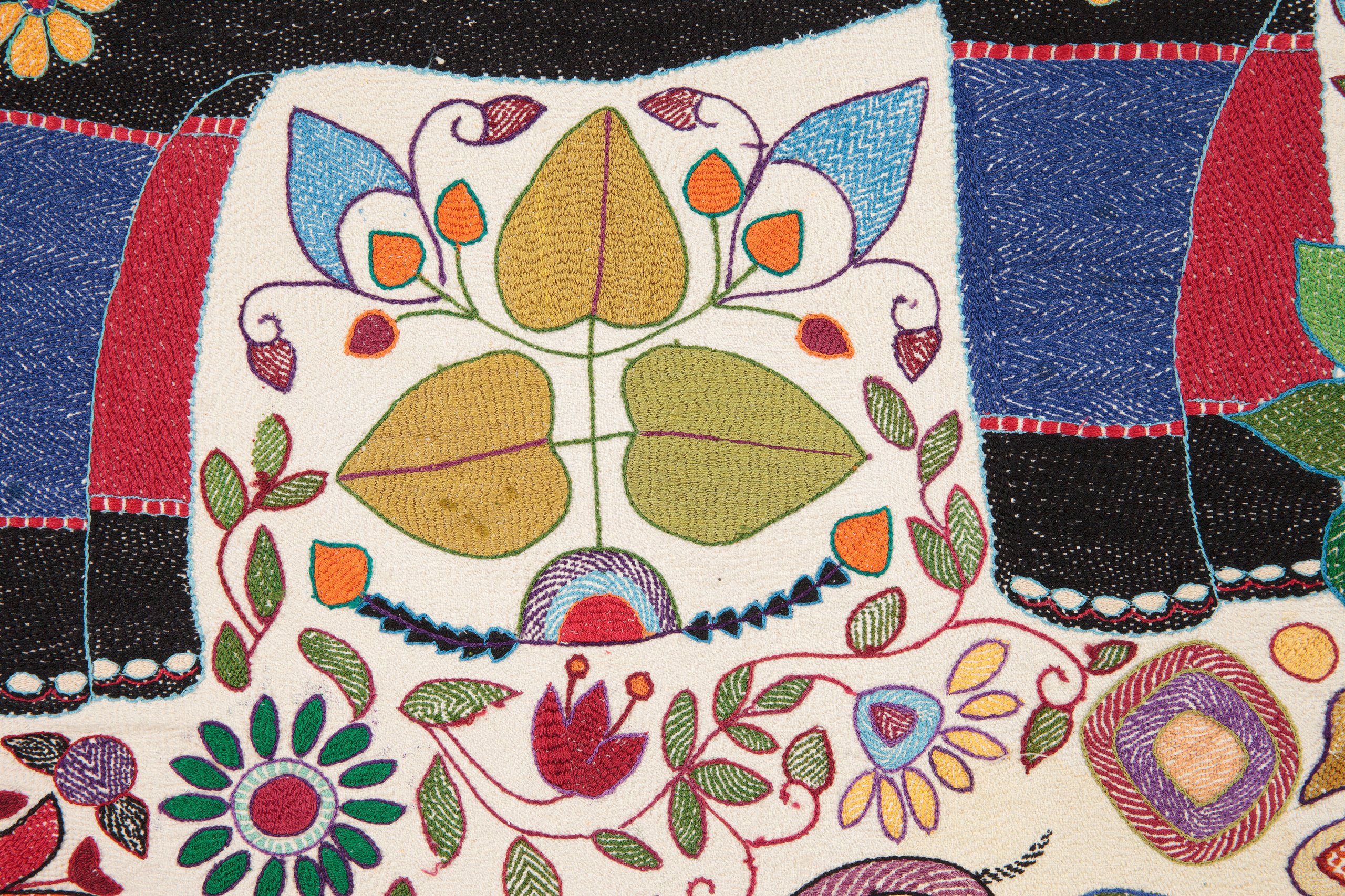 Nakshi kantha or embroidered quilt, Bangladesh