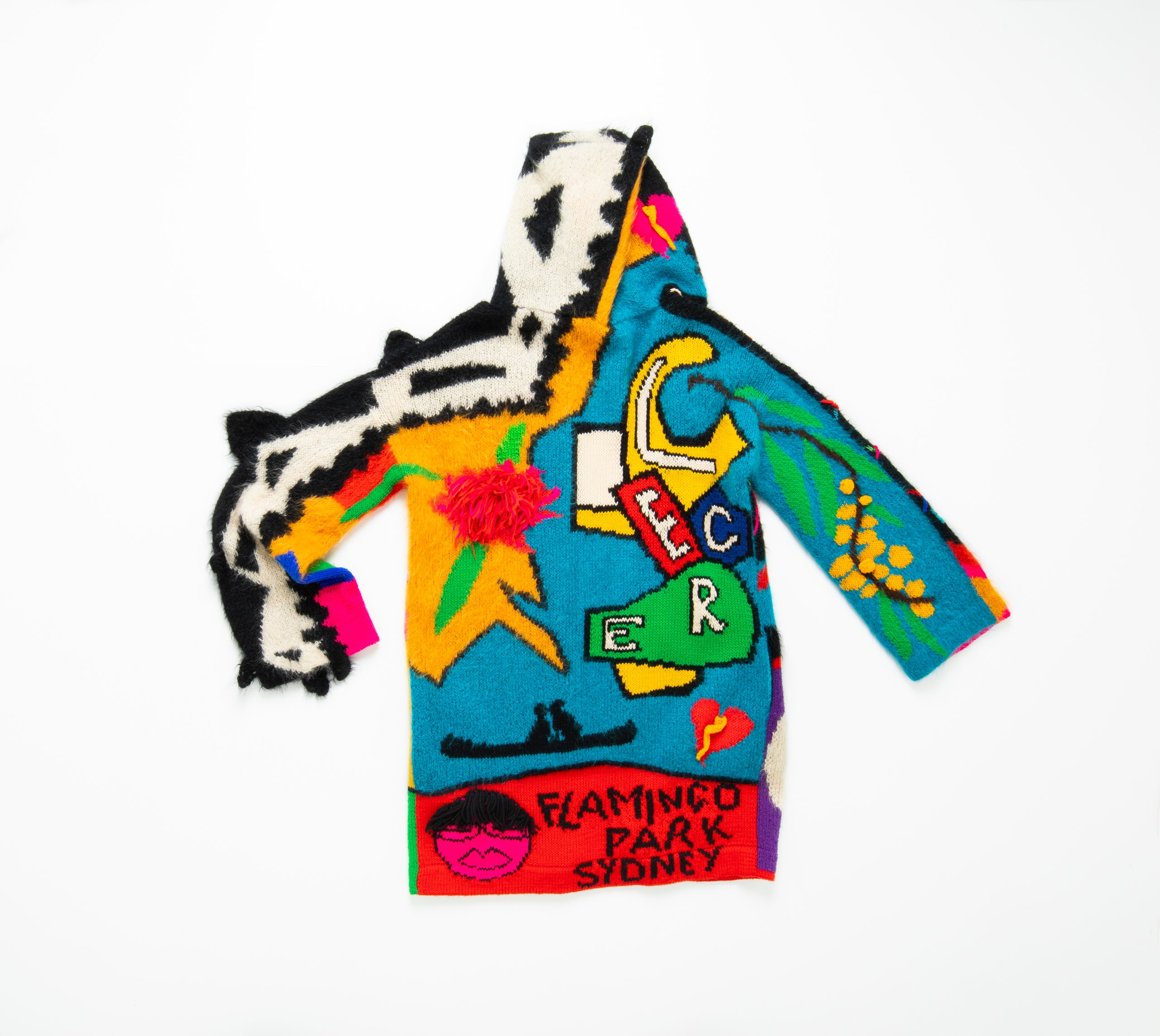 'Flamingo Park Sydney Collage' jacket by Jenny Kee