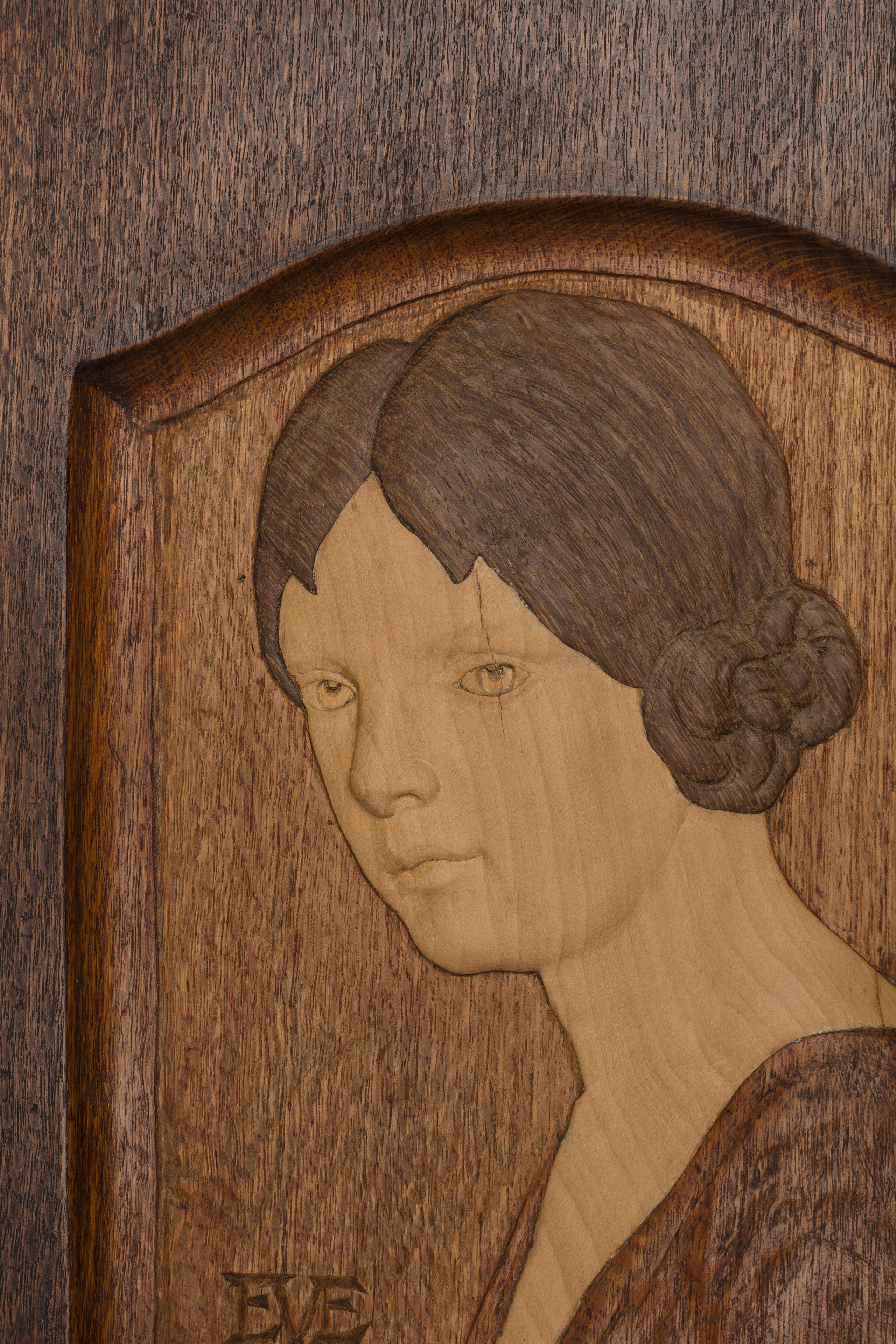 'Eve' carved timber panel by Lewis Jarvis Harvey