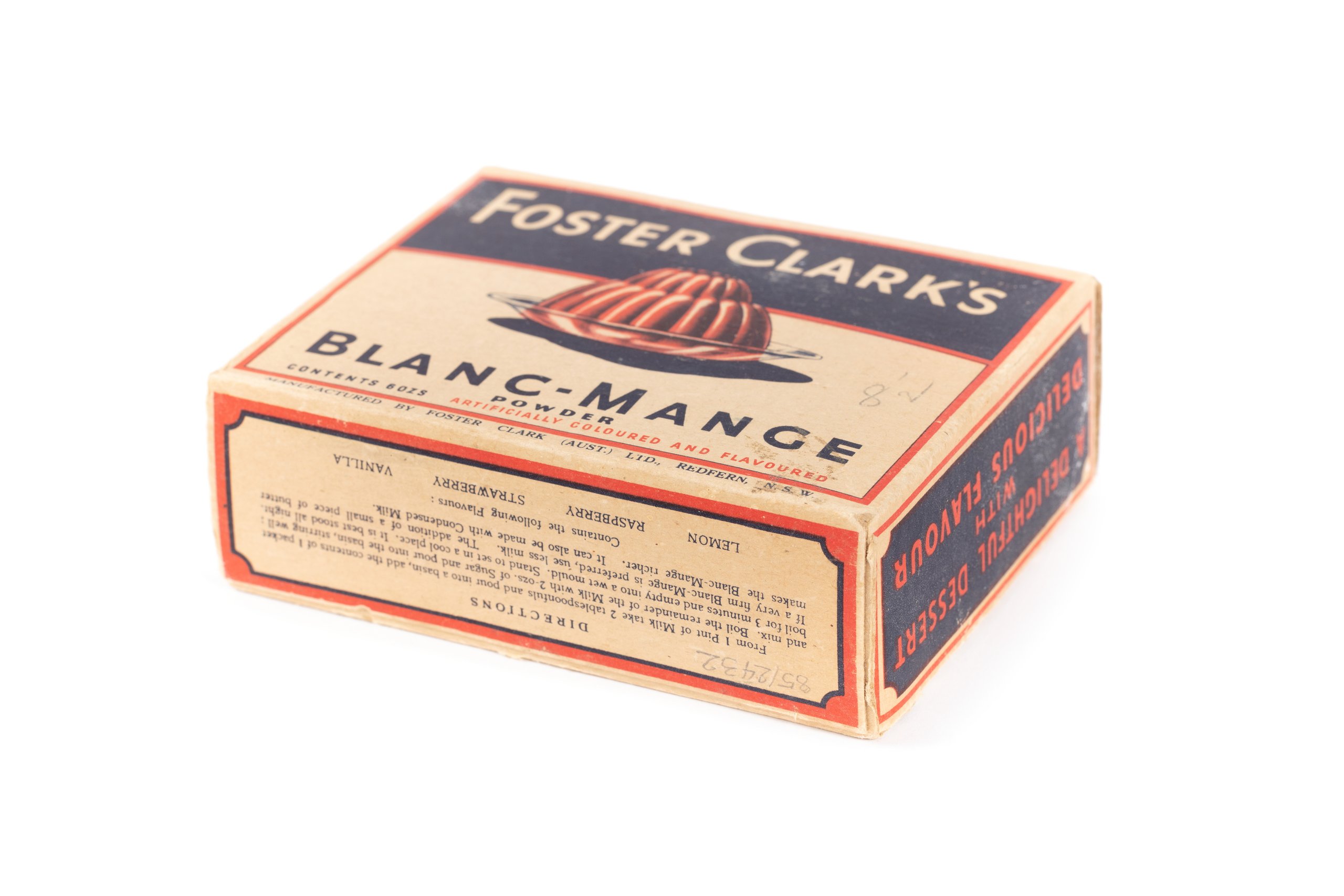 Pudding mix 'Blanc-Mange' packet by Foster Clark Ltd