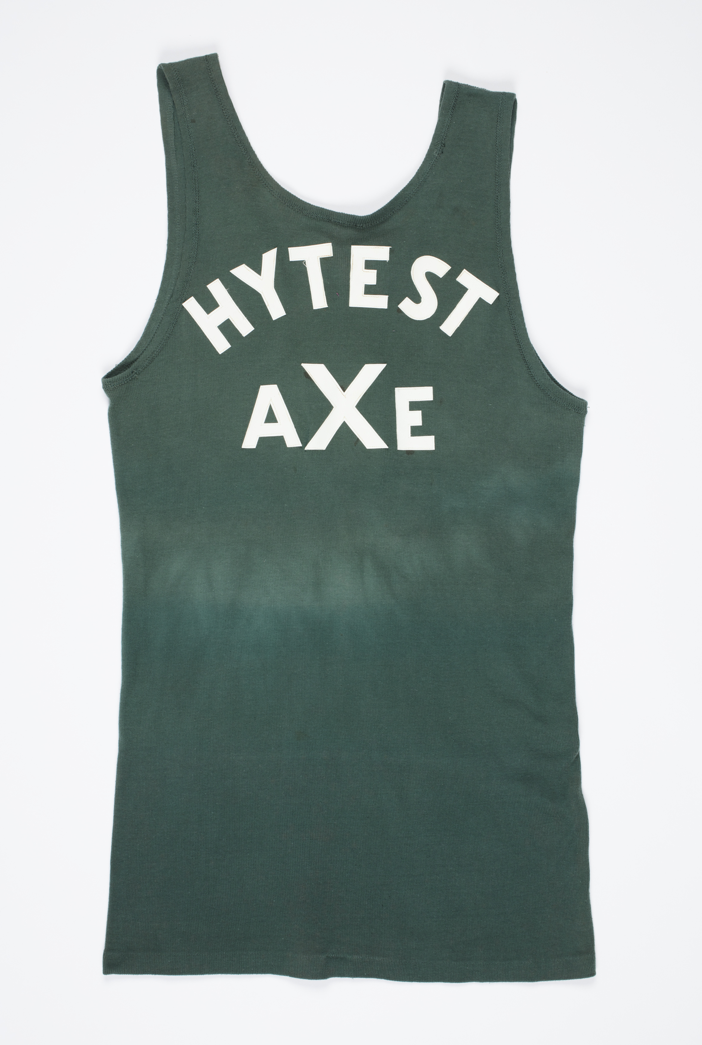'HYTEST AXE' singlet worn by champion axeman Tom Kirk