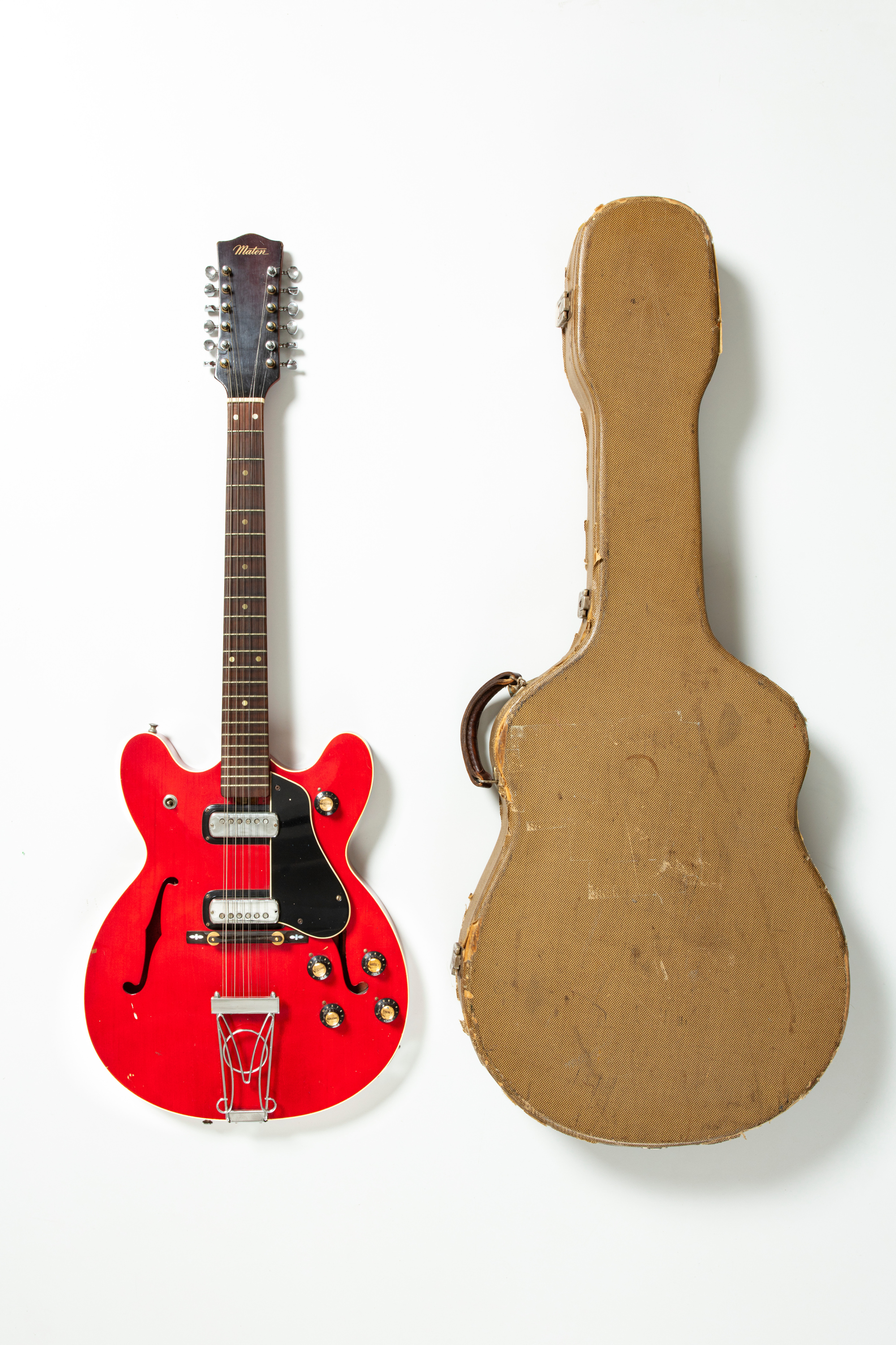 Semi-acoustic guitar and case used by Harry Vanda of the 'Easybeats'