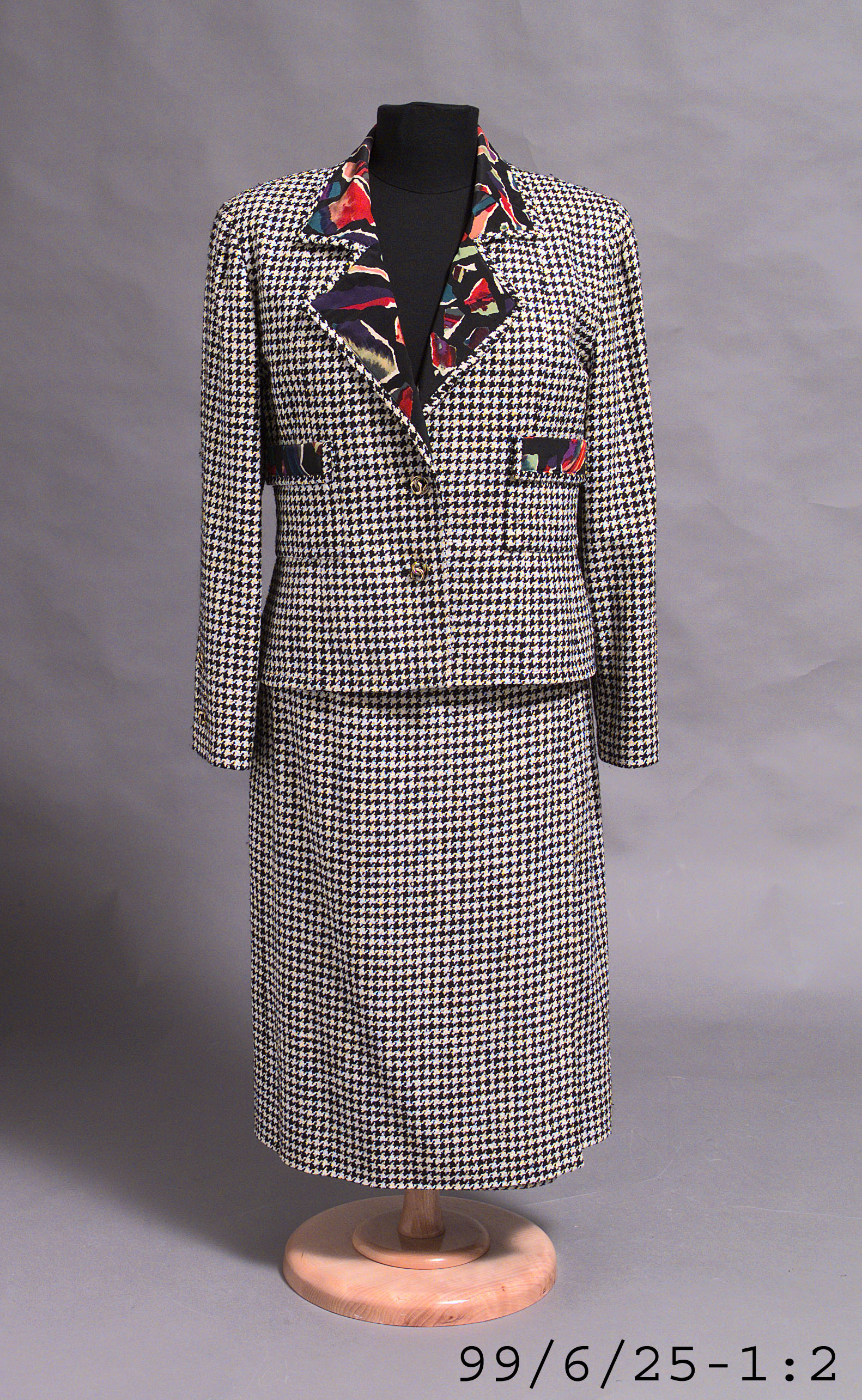 Chanel suit, with 'Black Opal' lining by Jenny Kee