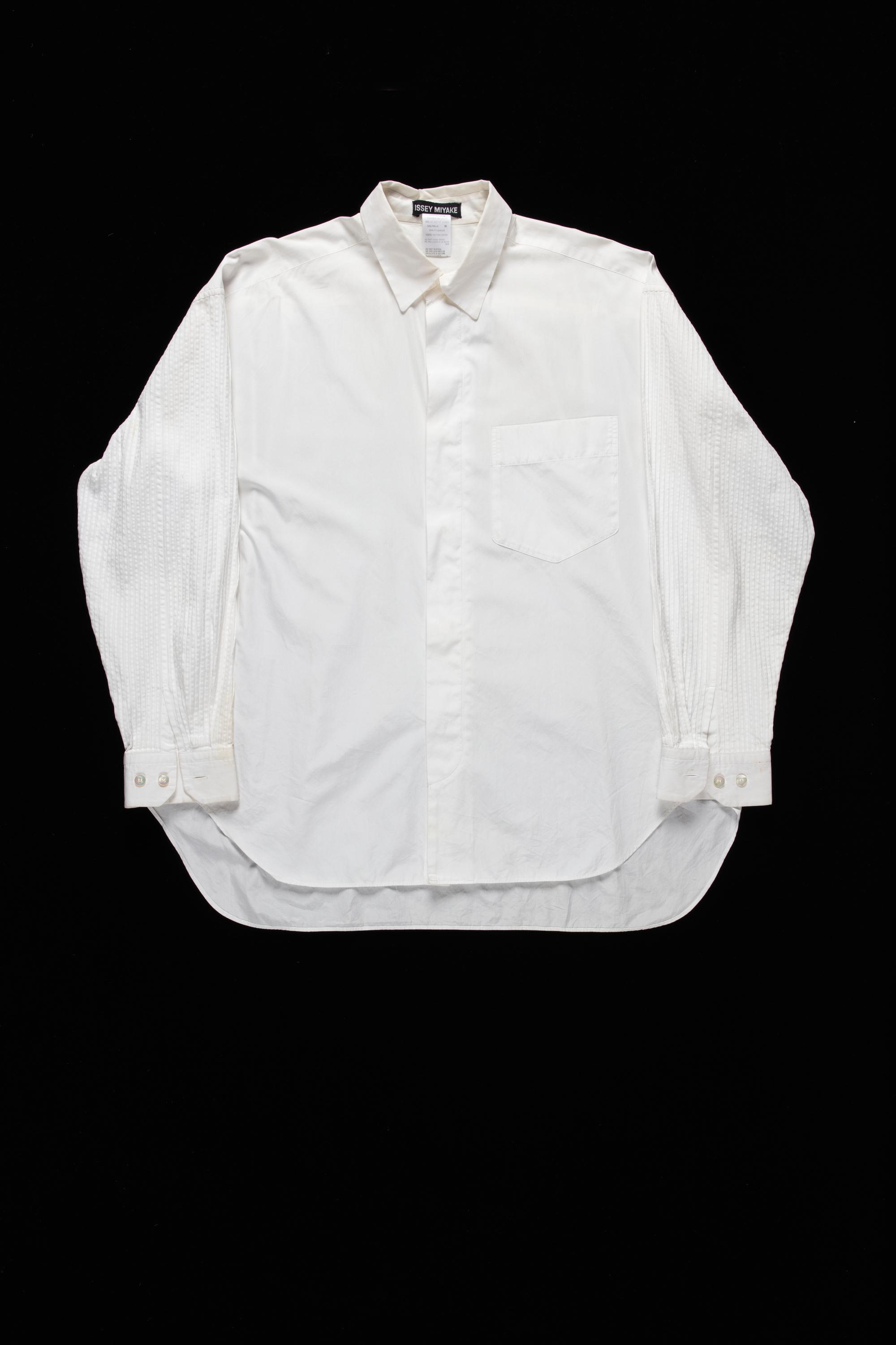 90s ISSEY MIYAKE MEN 銀タグ L/Sシャツ 白 日本製 M 90s ISSEY MIYAKE MEN 銀タグ L/Sシャツ 白 日本製 M
