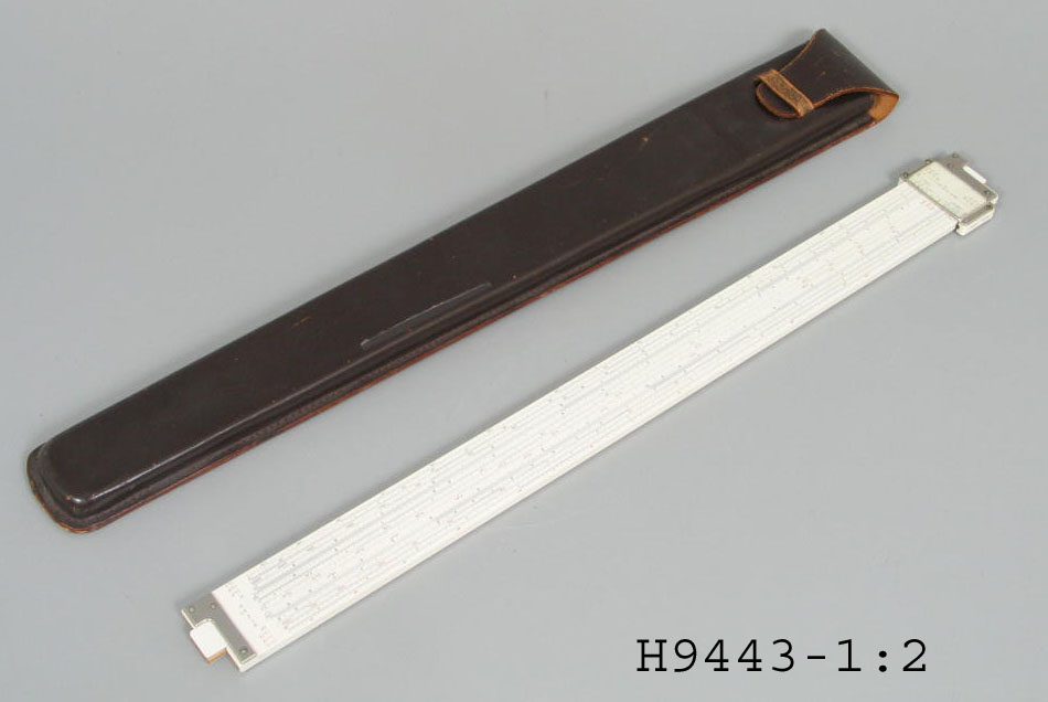 Hemmi slide rule and case.