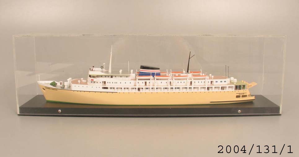 Model of 1958 Bass Strait passenger ship, 'Princess of Tasmania'