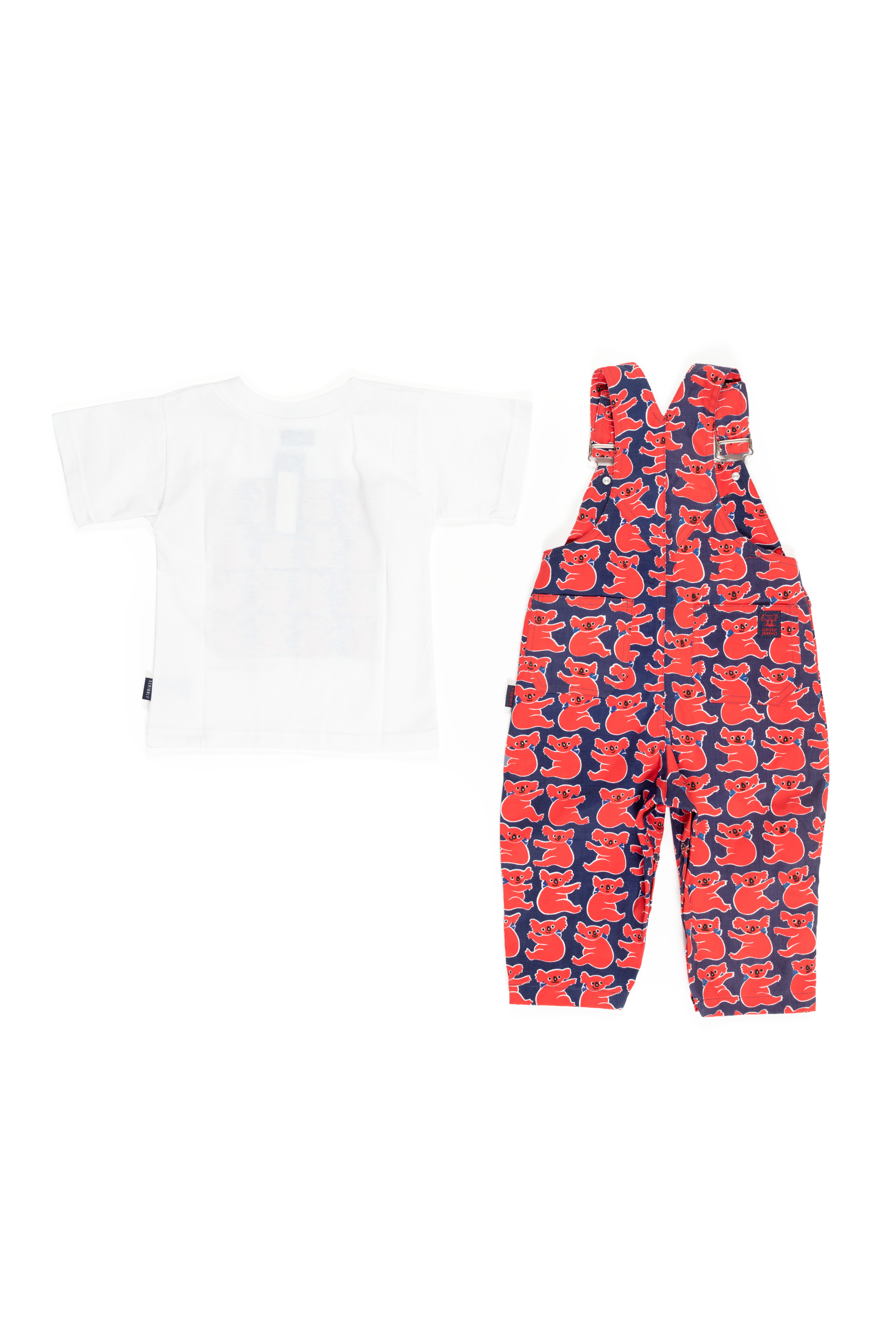 Scribbly Graphics overalls and t-shirt