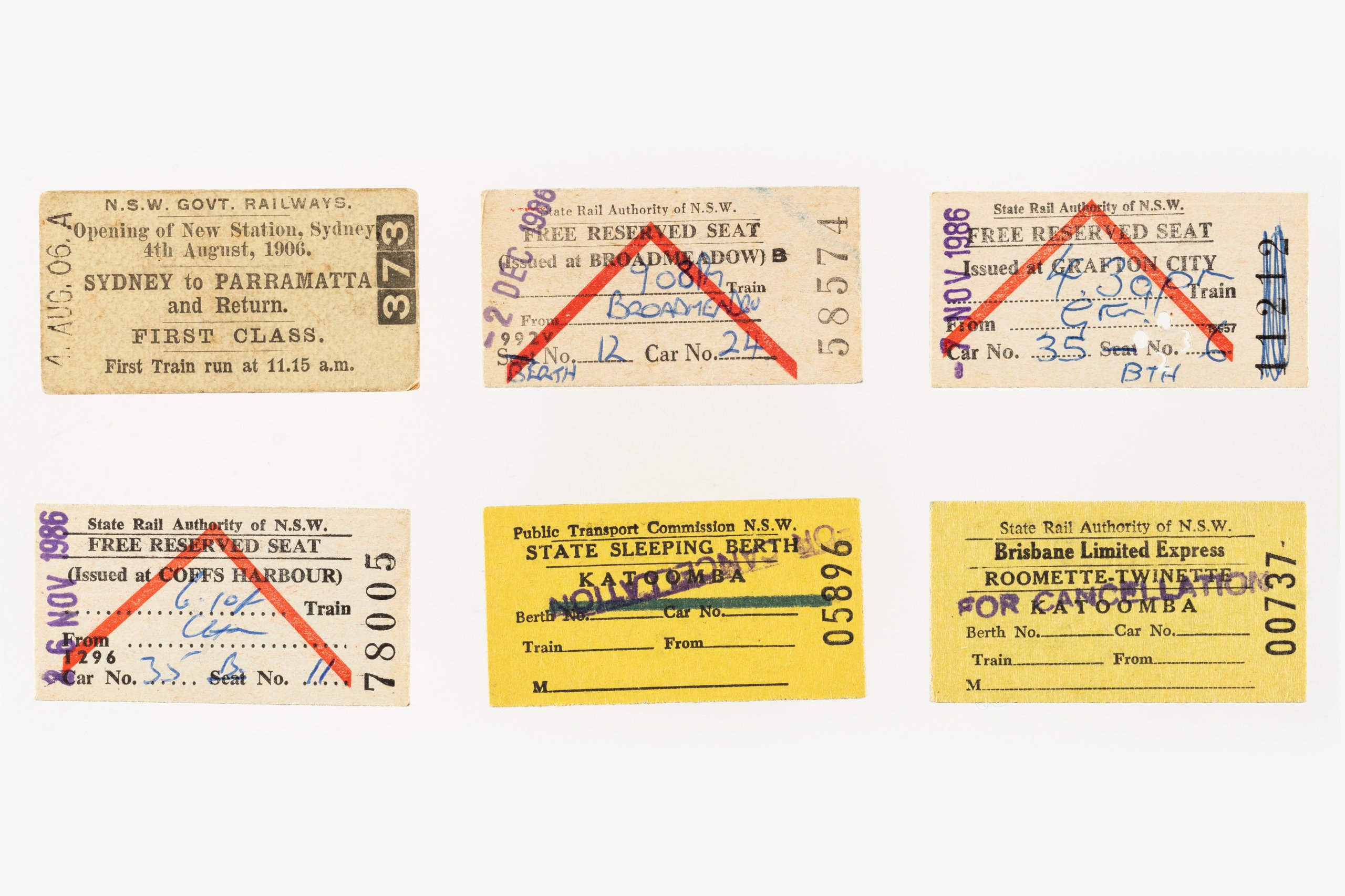 Railway tickets issued by NSW Government, Australia