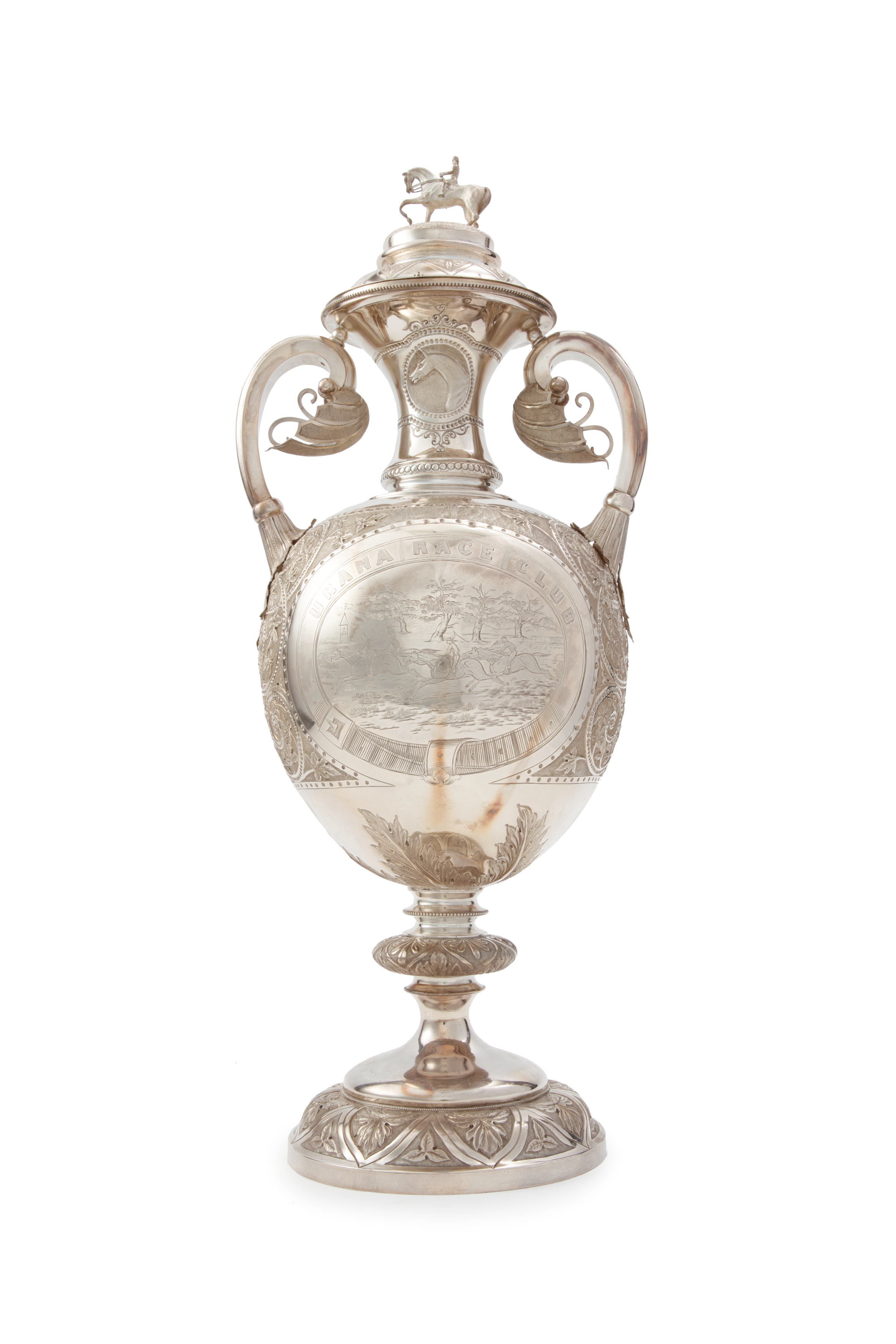 Presentation cup with horse racing motifs