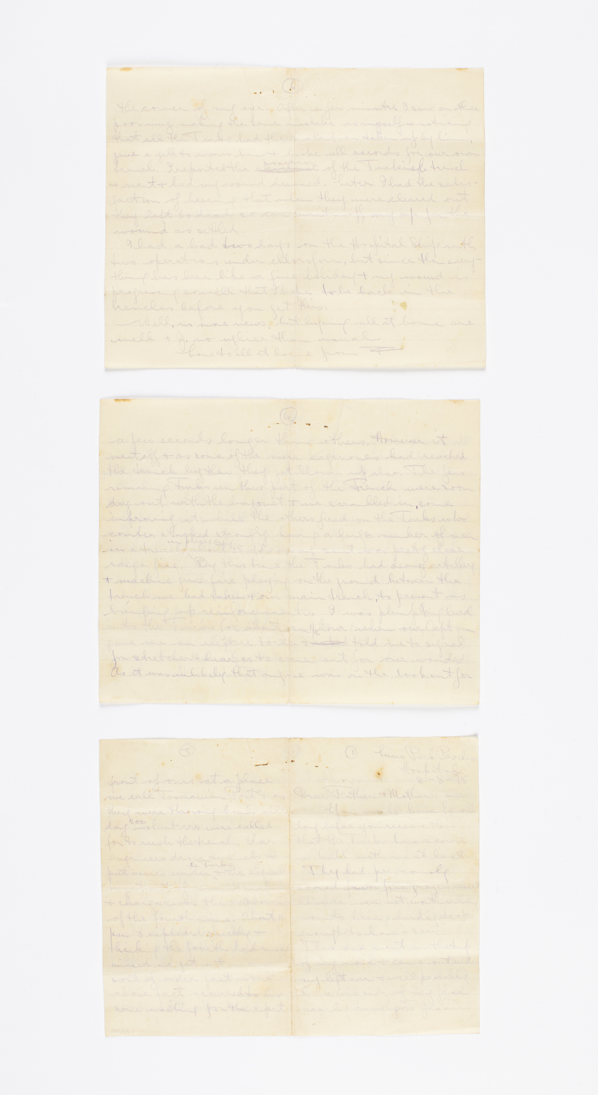 Letter from Boddington family World War I archive