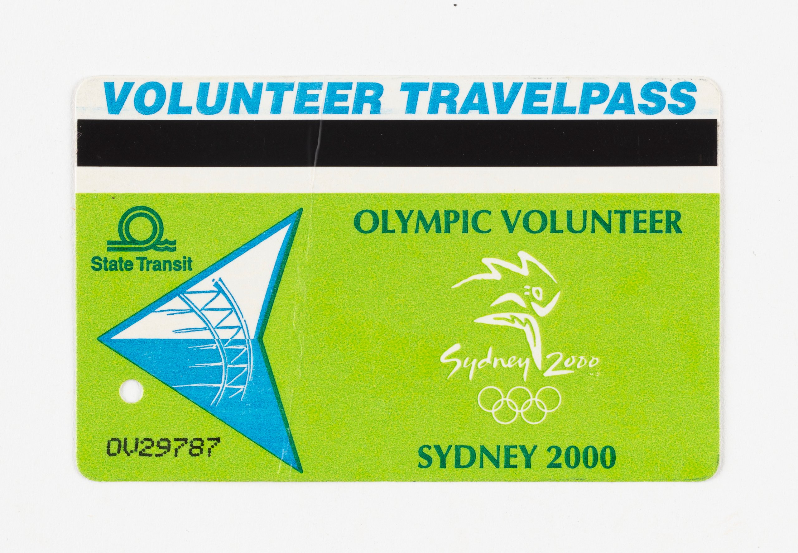 'Volunteer travel pass' from Sydney 2000 Olympic Games
