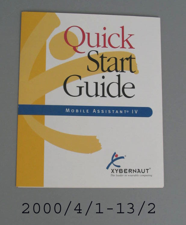 'Xybernaut MA IV Quick Start Guide' manual for the 'Xybernaut Mobile Assistant IV' wearable computer