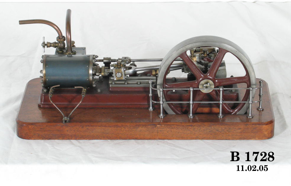 Model of single cylinder horizontal steam engine made by Stephen Coulson