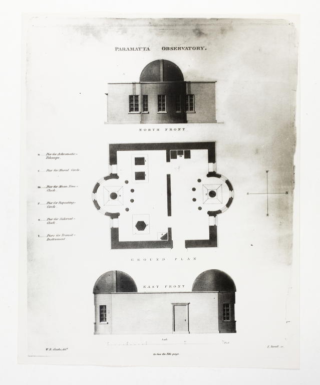 Photograph of plans of Parramatta Observatory