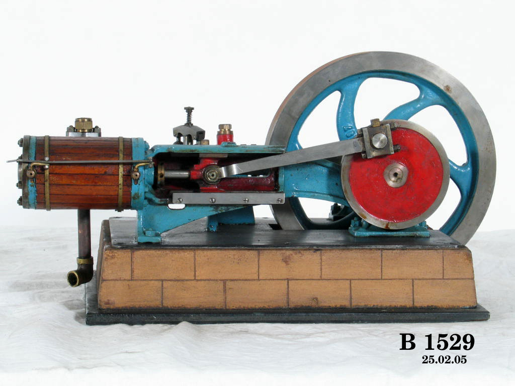 Model of single cylinder horizontal steam engine