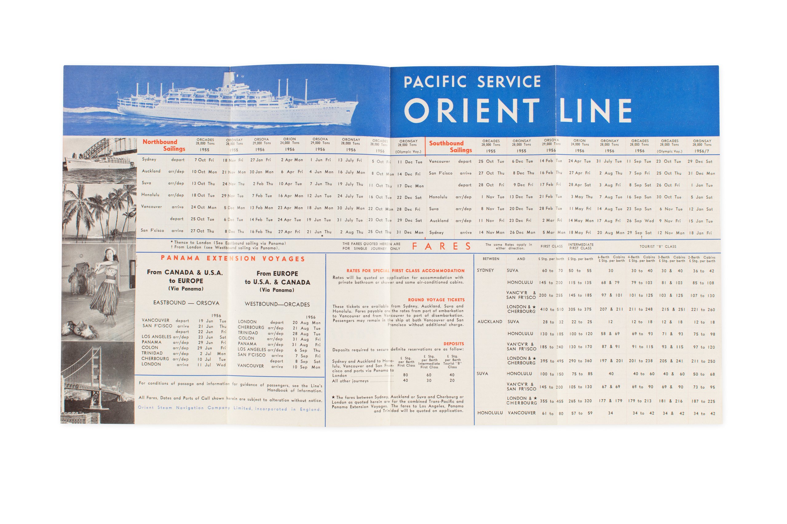 Orient Line pamphlet designed by Dahl and Geoffrey Collings