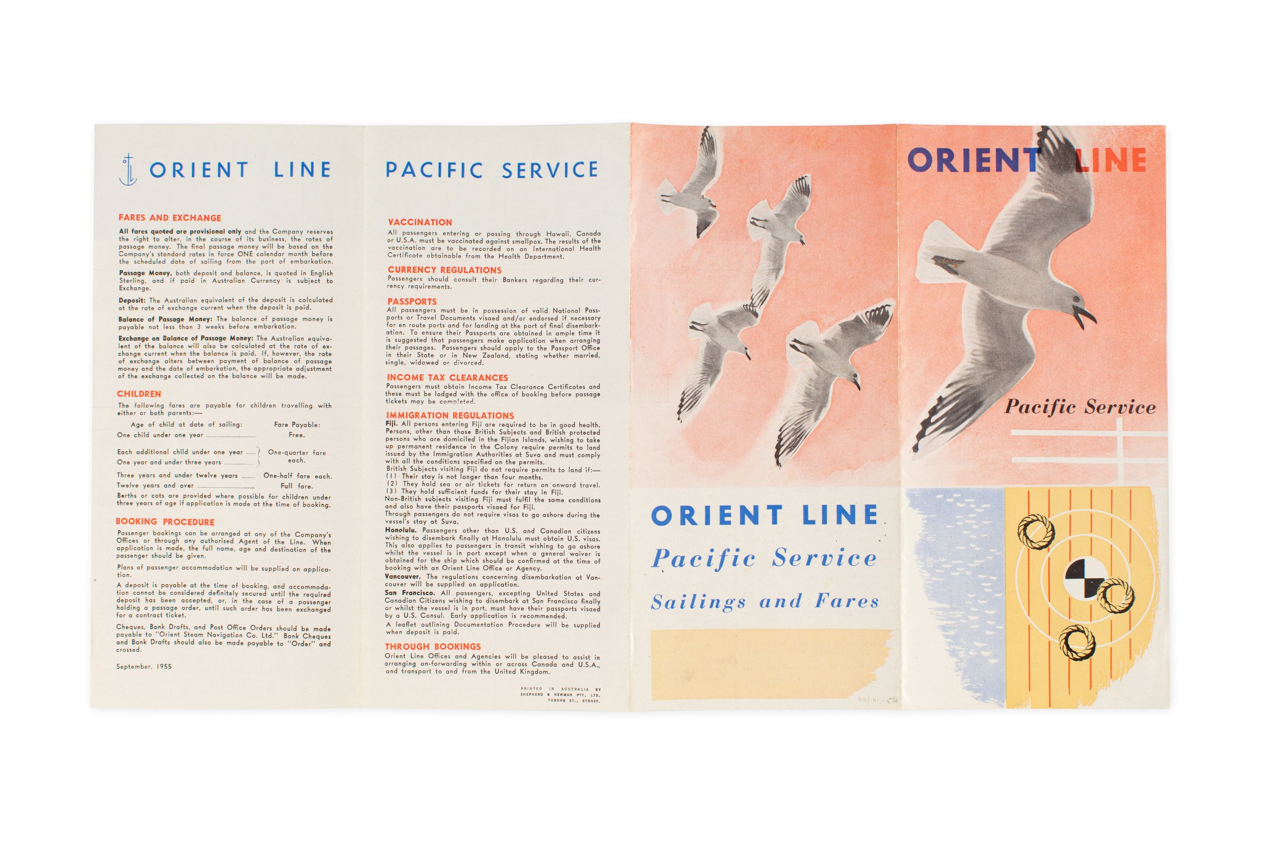 Design work for Orient Line by Dahl and Geoffrey Collings
