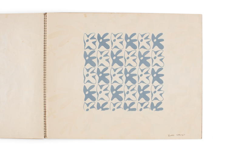 Sketchbook of textile designs by Dahl Collings