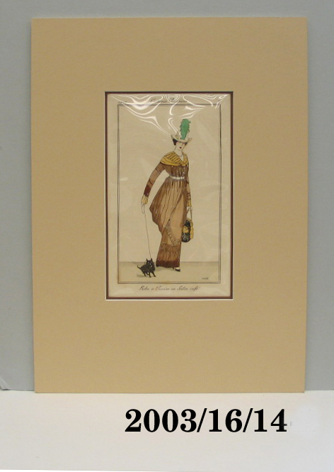 Fashion plate and mount from 'Journal des Dames et des Modes' designed by Franciso Javier Gose