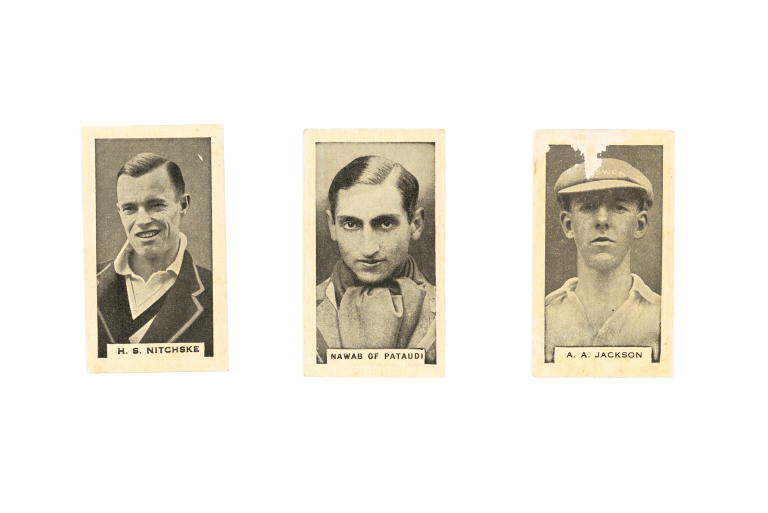 Collection of cigarette cards from 'Test Cricketers 1932-1933' series