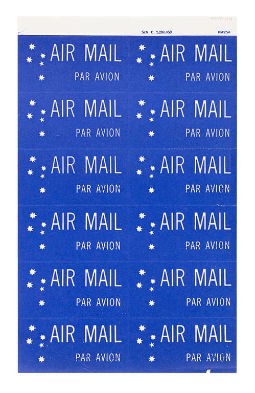 Adesivi Posta Aerea Royal Mail - 36 Etichette "Par Avion" Su 4 Fogli Per Posta Oltremare - Foto 2