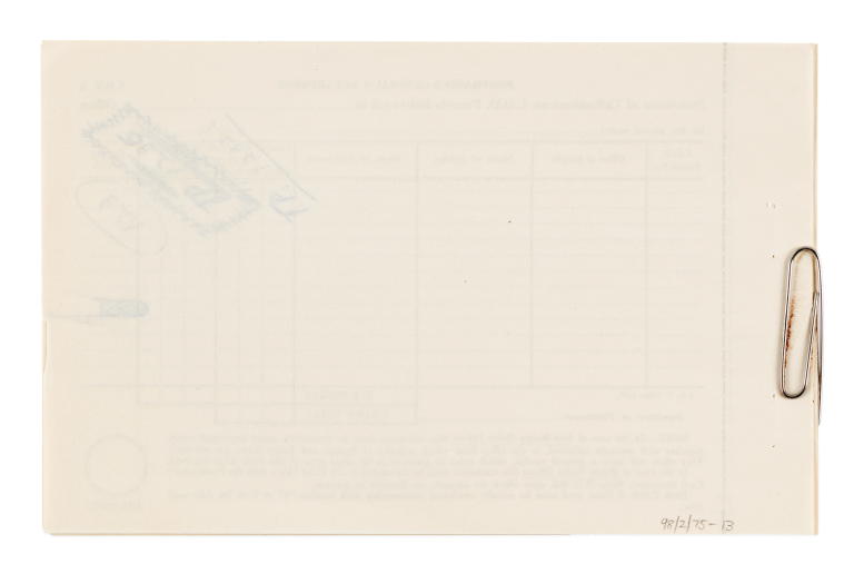 'Statement of Collections' document from the Australian Post Office