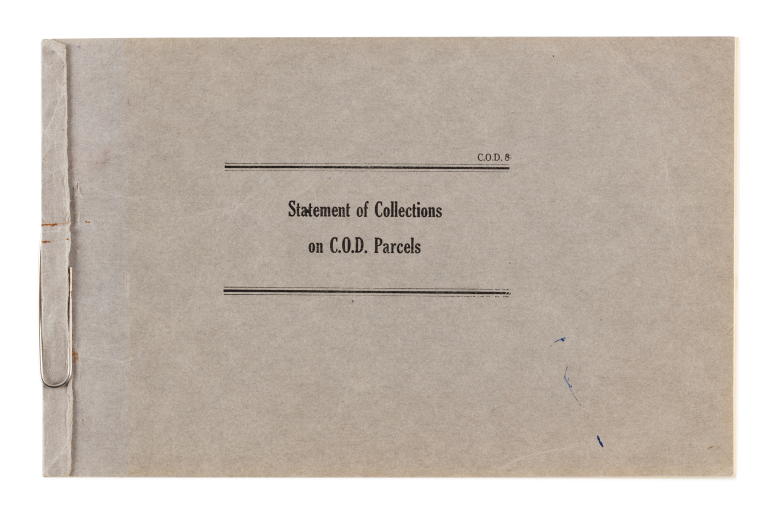 'Statement of Collections' document from the Australian Post Office