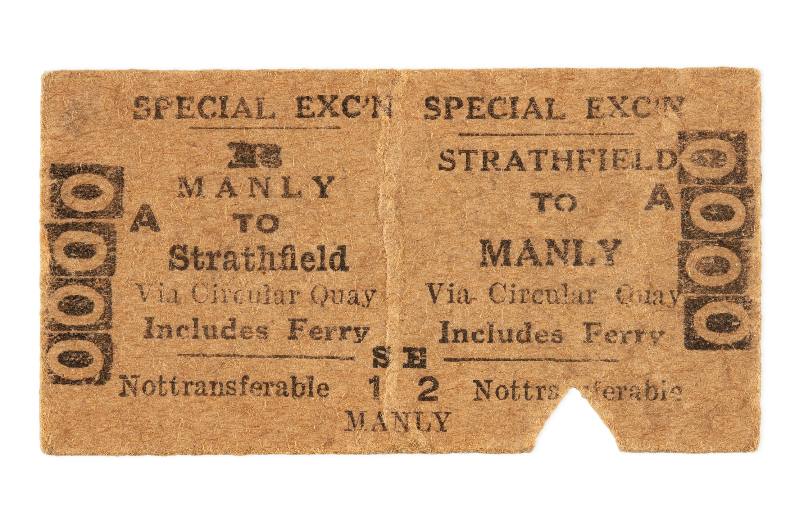 Train and Ferry ticket from the first day of operation of Circular Quay railway station