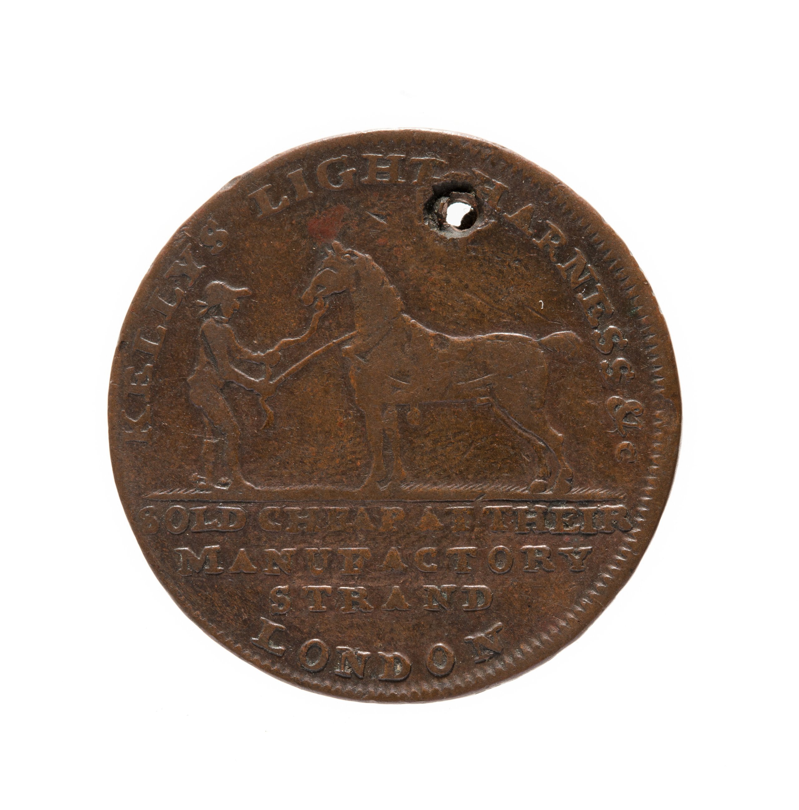 English Halfpenny token for Kelly's Patent Saddlery