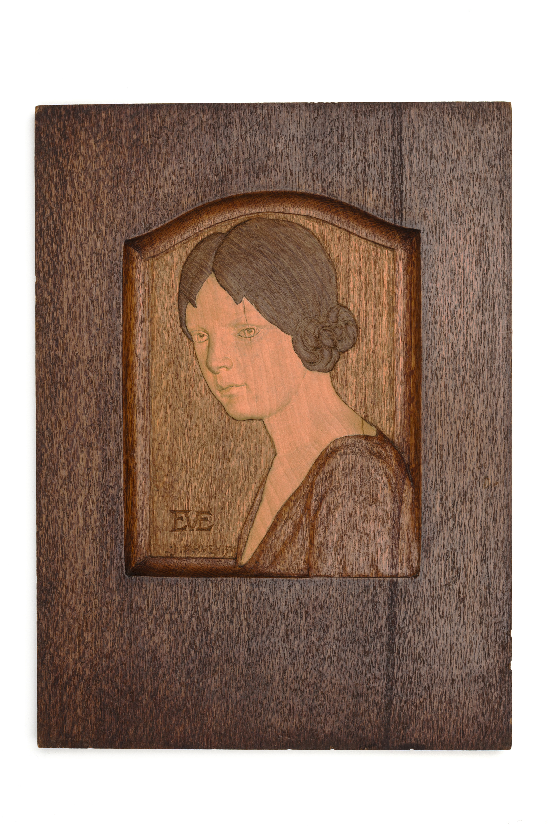 'Eve' carved timber panel by Lewis Jarvis Harvey