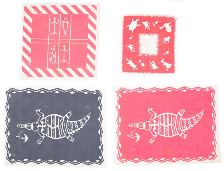 Napkins and scarf designed by Frances Burke