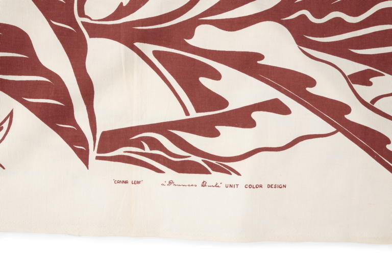 'Canna Leaf' textile length designed by Frances Burke