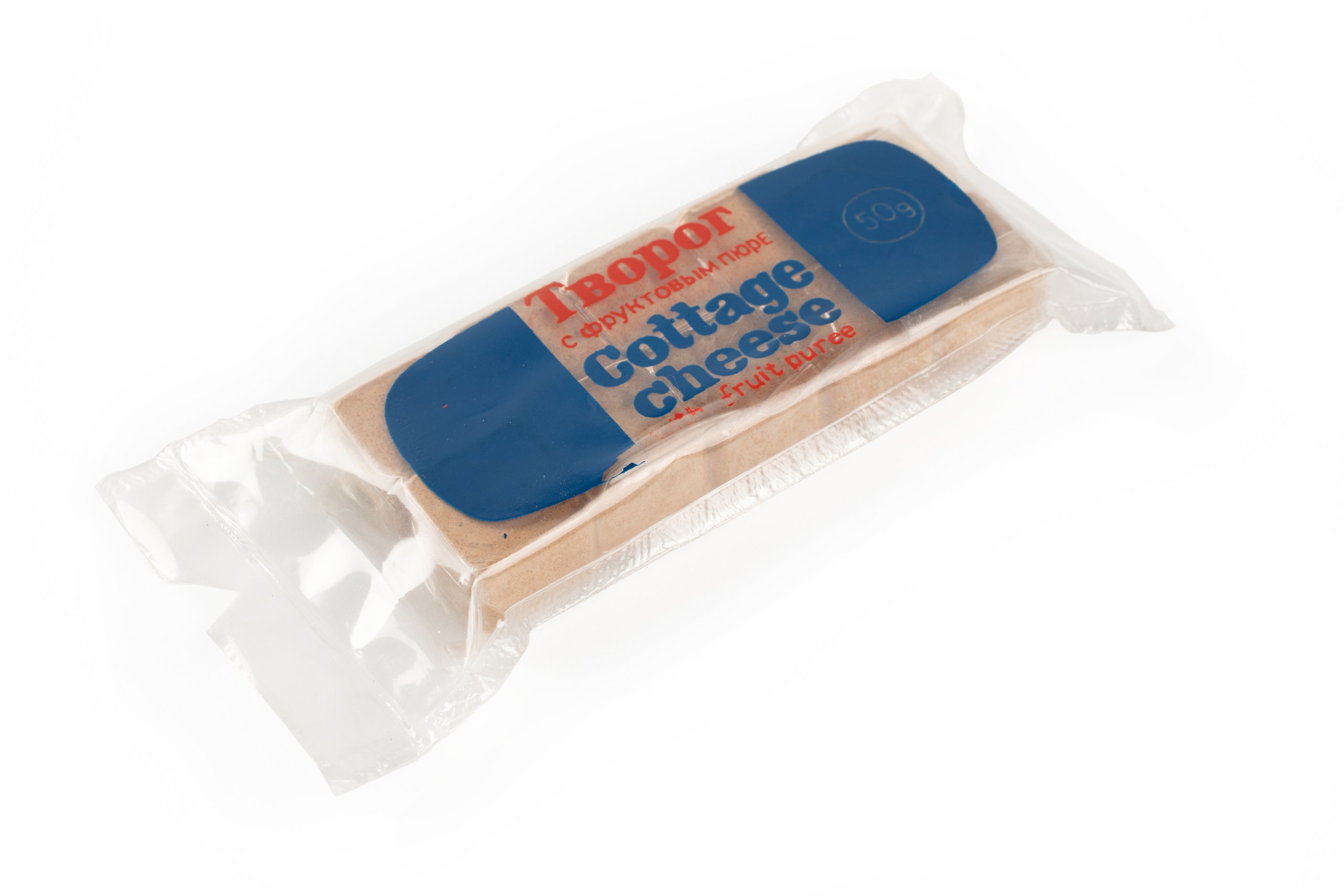 Space food package of cottage cheese (творог) with fruit puree