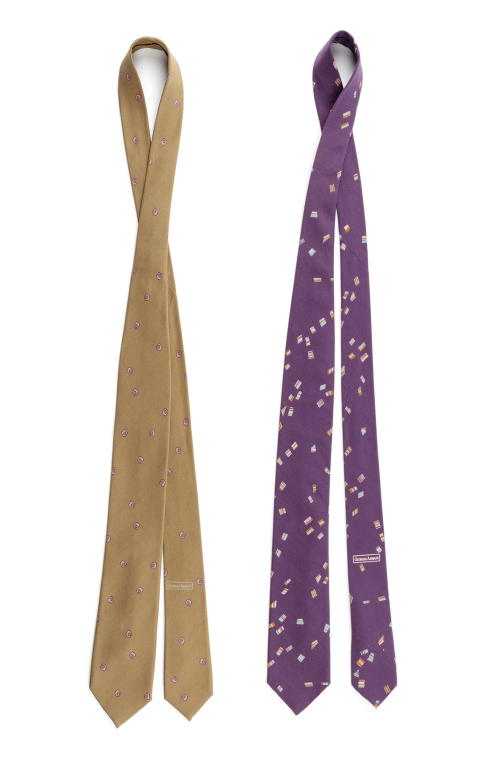 Mens neckties made by Giorgio Armani and owned by Leo Schofield
