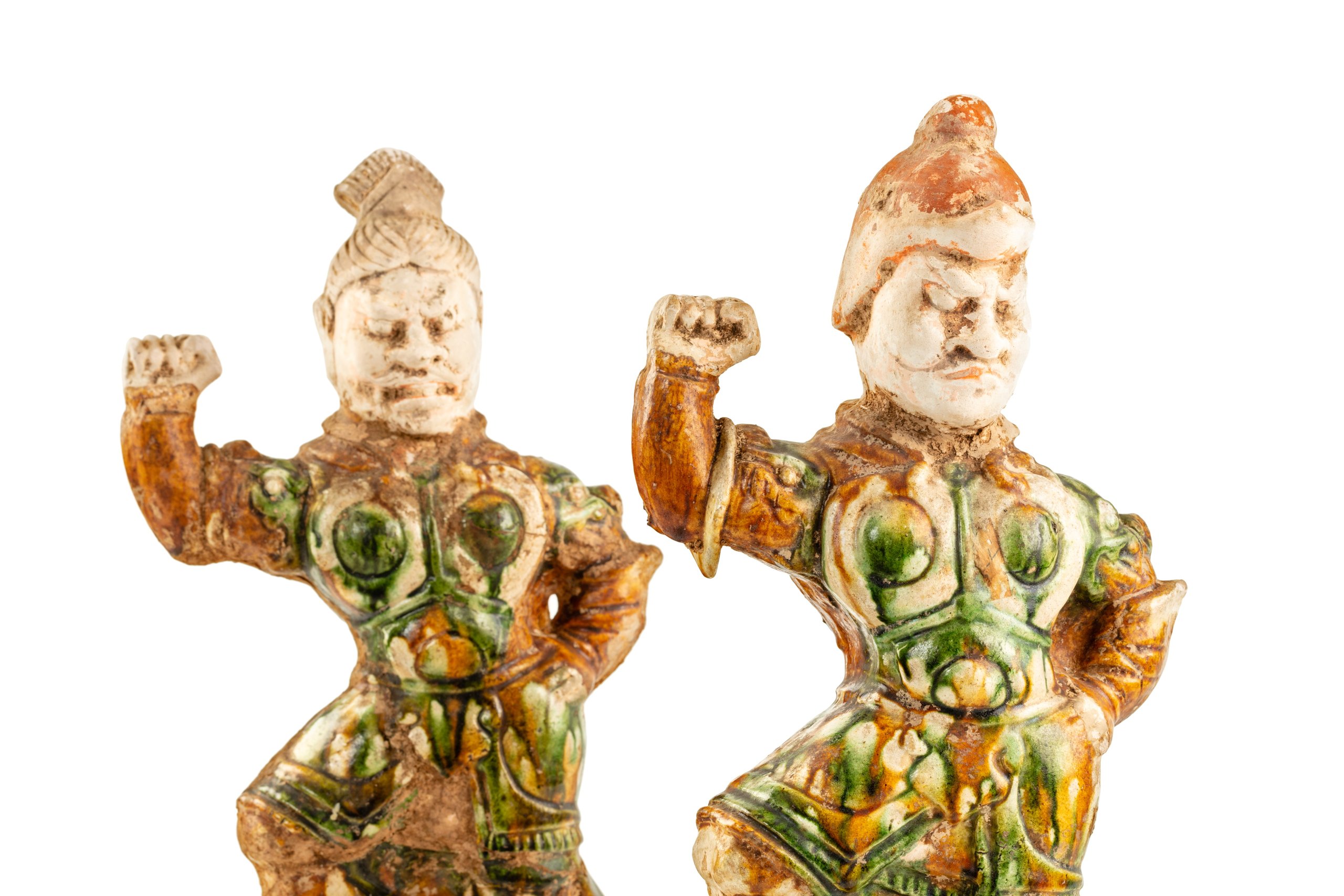 Pair of 'Lokapala' (tomb guardians) ceremonial figures