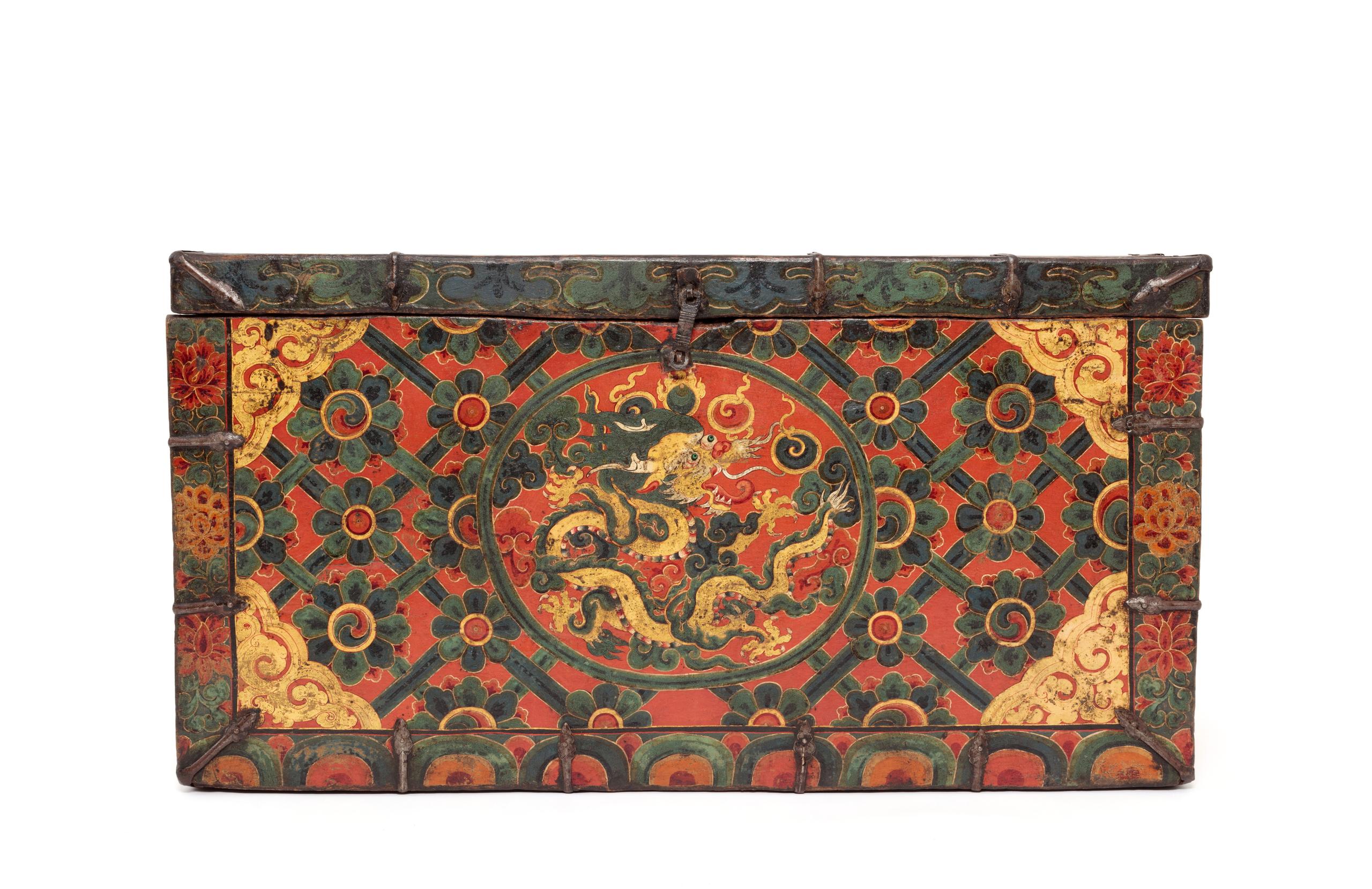 Painted Tibetan Chagam Cabinet -19th Century Painted Tibetan Chagam Cabinet -19th Century