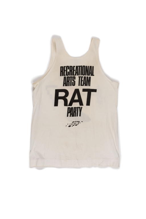 Collection of 'RAT party' t-shirts designed by Billy Yip