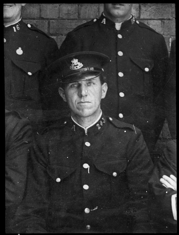 Glass plate negative of NSW policeman photographed by Tom Lennon
