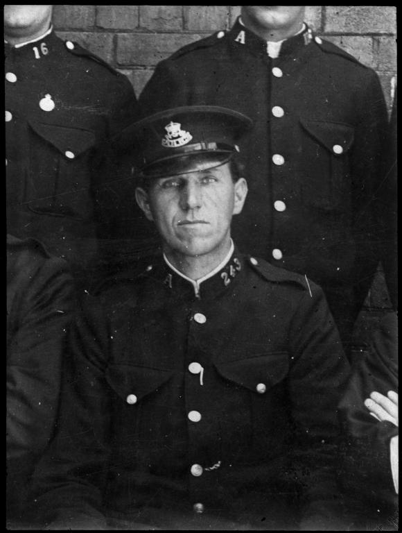 Glass plate negative of NSW policeman photographed by Tom Lennon