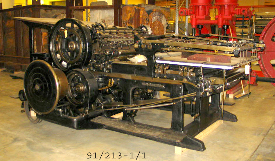 Printing press made by Miehle Printing Press and Manufacturing Company used to print 'Bombala Times'