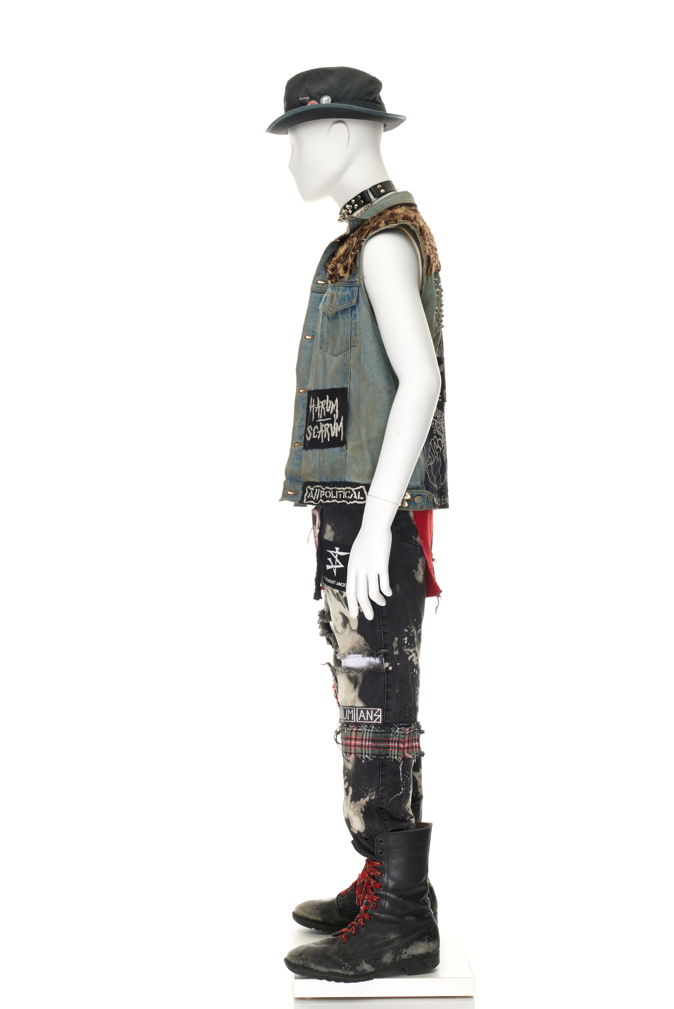 Men's punk outfit remade and worn by Lewis Nicolson.